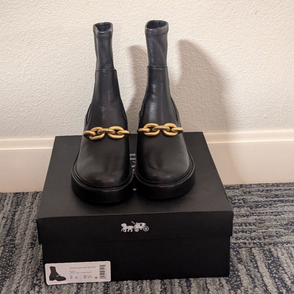 Kenna leather bootie Coach!